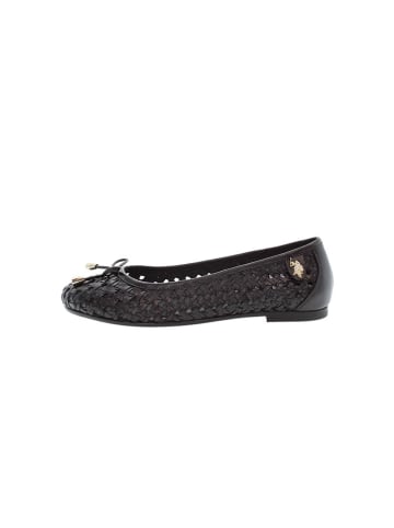 U.S. Polo Assn. Leder-Ballerinas in Schwarz