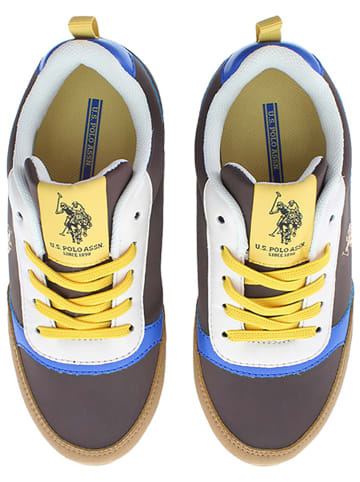 U.S. Polo Assn. Sneakersy w kolorze brązowo-żółtym