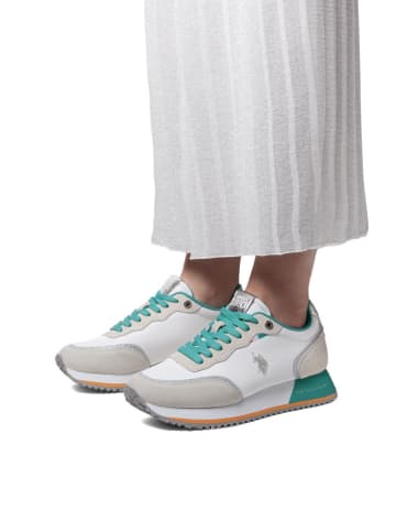 U.S. Polo Assn. Sneakers "Sacha" in Weiß/ Türkis