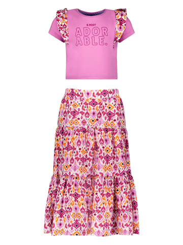 B.Nosy 2-delige outfit lichtroze/fuchsia/beige