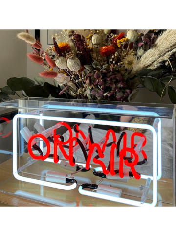 LOCOMOCEAN LED-Leuchtbox ''On Air'' in Weiß/ Rot - (B)38 x (H)19 x (T)10,5 cm