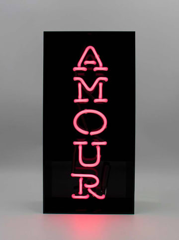 LOCOMOCEAN Lampa neonowa "Amour" w kolorze różowym - 19 x 38 x 10,5 cm
