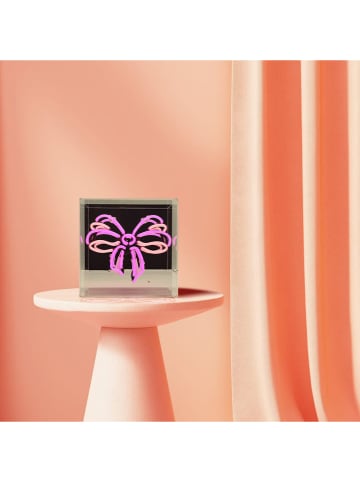 LOCOMOCEAN Neon-Leuchtbox ''Bow'' in Pink - (B)25 x (H)25 x (T)10,5 cm