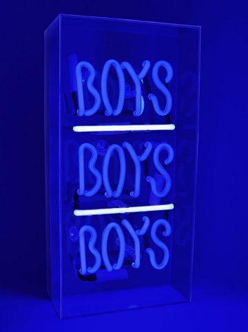 LOCOMOCEAN Led-lichtbox ''Boys'' blauw/wit - (B)19 x (H)38 x (D)10,5 cm