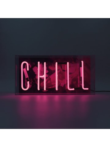 LOCOMOCEAN Neon-Leuchtbox ''Chill'' in Pink - (B)38 x (H)19 x (T)10,5 cm
