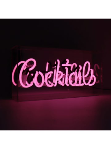 LOCOMOCEAN Lampa neonowa "Cocktails" w kolorze różowym - 38 x 19 x 10,5 cm