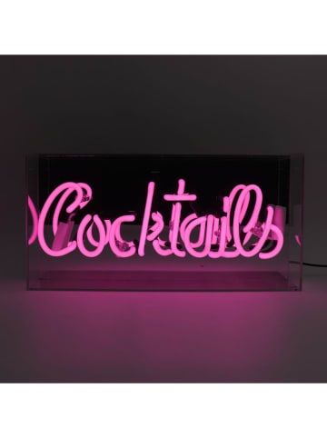 LOCOMOCEAN Lampa neonowa "Cocktails" w kolorze różowym - 38 x 19 x 10,5 cm