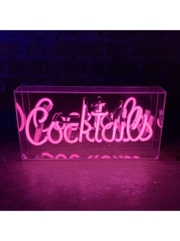 LOCOMOCEAN Led-lichtbox ''Cocktails'' roze - (B)38 x (H)19 x (D)10,5 cm