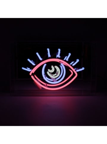 LOCOMOCEAN LED-Leuchtbox ''Eye'' in Blau/ Pink - (B)38 x (H)19 x (T)10,5 cm