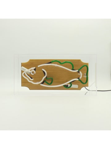 LOCOMOCEAN Lampa LED "Fish" w kolorze zielono-białym - 38 x 19 x 10,5 cm