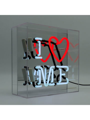 LOCOMOCEAN Led-lichtbox ''I Love Me'' rood/wit - (B)25 x (H)25 x (D)10,5 cm