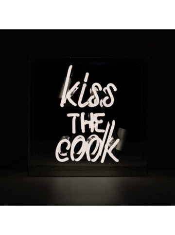 LOCOMOCEAN Led-lichtbox ''Kiss the Cook'' wit - (B)25 x (H)25 x (D)10,5 cm
