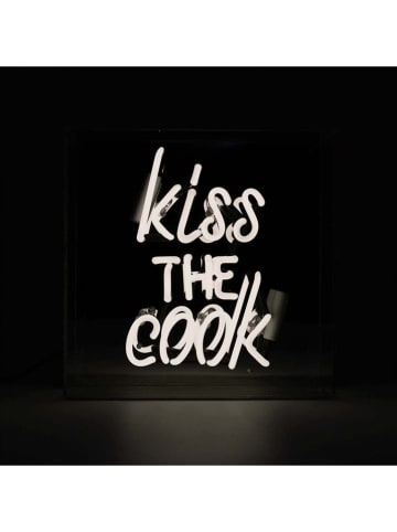 LOCOMOCEAN LED-Leuchtbox ''Kiss the Cook'' in Weiß - (B)25 x (H)25 x (T)10,5 cm