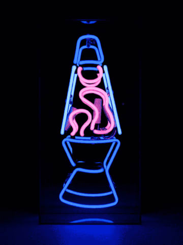 LOCOMOCEAN LED-Leuchtbox ''Lava Lamp'' in Blau/ Pink - (B)19 x (H)38 x (T)10,5 cm