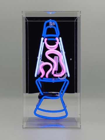 LOCOMOCEAN Led-lichtbox ''Lava Lamp'' blauw/roze - (B)19 x (H)38 x (D)10,5 cm