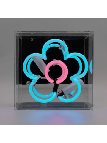 LOCOMOCEAN Led-lichtbox ''Daisy'' blauw/roze - (B)16 x (H)16 x (D)9 cm
