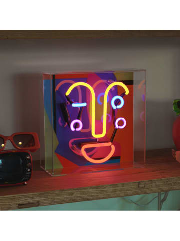 LOCOMOCEAN Led-lichtbox ''Memphis Face'' meerkleurig - (B)25 x (H)25 x (D)10,5 cm