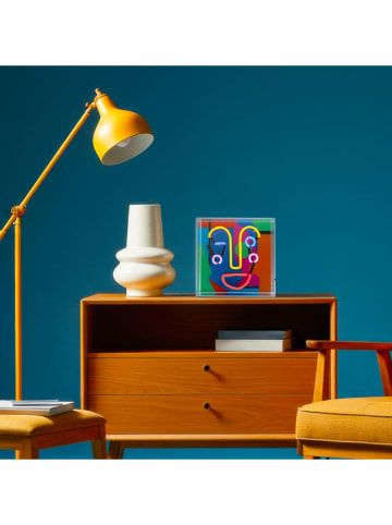 LOCOMOCEAN Led-lichtbox ''Memphis Face'' meerkleurig - (B)25 x (H)25 x (D)10,5 cm