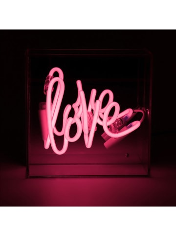 LOCOMOCEAN Neon-Leuchtbox ''Love'' in Pink - (B)16 x (H)16 x (T)9 cm