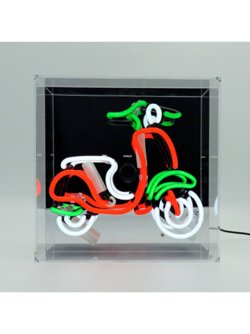 LOCOMOCEAN Lampa neonowa "Scooter" w kolorze czerwono-zielono-białym - 25 x 25 x 10,5 cm