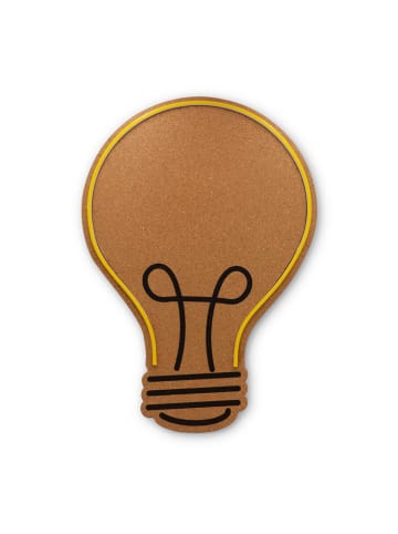 LOCOMOCEAN Tablica korkowa LED "Bulb" w kolorze żółto-jasnobrązowym - 50,8 x 35,5 cm