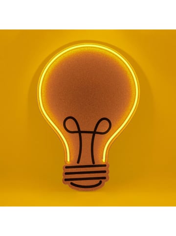 LOCOMOCEAN Tablica korkowa LED "Bulb" w kolorze żółto-jasnobrązowym - 50,8 x 35,5 cm