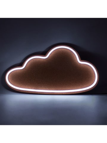 LOCOMOCEAN LED-Korktafel ''Cloud'' in Weiß/ Hellbraun - (L)44,7 x (B)45,3 cm