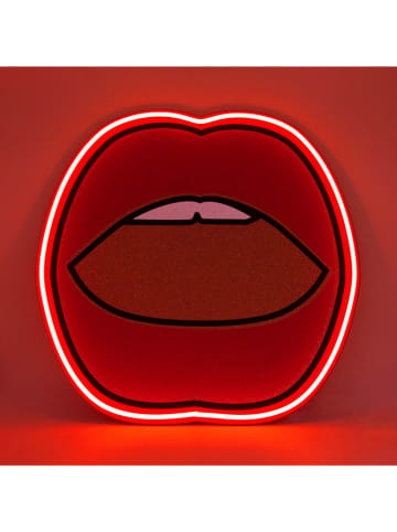 LOCOMOCEAN Led-kurkbord ''Mouth'' rood/lichtbruin - (L)44,7 x (B)45,3 cm