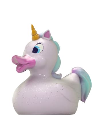 LOCOMOCEAN Kaczuszka kąpielowa LED "GITD - Unicorn Duck" w kolorze biało-różowym - 3+