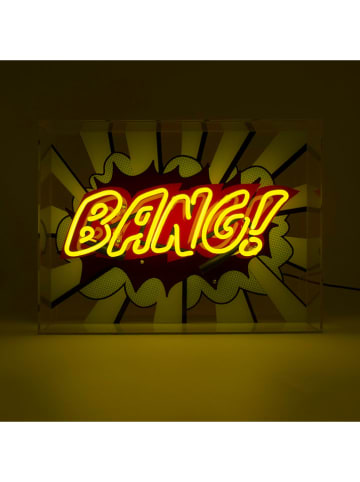 LOCOMOCEAN LED-Leuchtbox ''Bang!'' in Pink/ Gelb - (B)40 x (H)30 x (T)10,5 cm