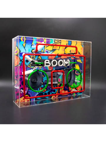 LOCOMOCEAN Neon-Leuchtbox ''Boom Box'' in Bunt - (B)40 x (H)30 x (T)10,5 cm