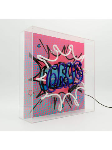 LOCOMOCEAN Led-lichtbox ''OMG'' roze/blauw - (B)35 x (H)35 x (D)10,5 cm