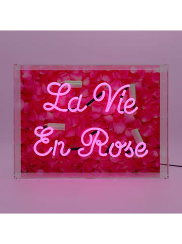 LOCOMOCEAN LED-Leuchtbox ''La Vie En Rose'' in Pink - (B)40 x (H)30 x (T)10,5 cm