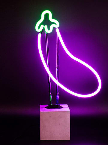 LOCOMOCEAN LED-Dekoleuchte ''Aubergine'' in Lila/ Grün - (B)19 x (H)43 x (T)9 cm