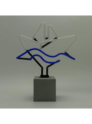 LOCOMOCEAN LED-Dekoleuchte ''Paper Boat'' in Blau/ Weiß - (B)27 x (H)31,8 x (T)9 cm