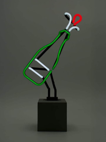 LOCOMOCEAN Neonowa lampa dekoracyjna "Bottle" w kolorze zielono-czerwonym - 18,4 x 37,9 x 9 cm