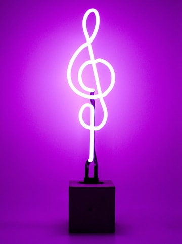 LOCOMOCEAN Dekoracyjna lampa LED "Cleff" w kolorze fioletowym - 12 x 46 x 9 cm