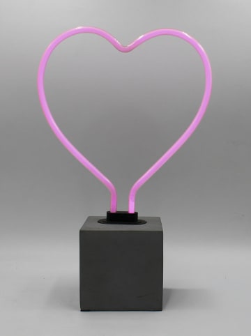 LOCOMOCEAN Dekoracyjna lampa LED "Heart" w kolorze różowym - 20 x 31 x 9 cm