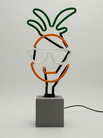 LOCOMOCEAN Neonowa lampa dekoracyjna "Pineapple" w kolorze pomrańczowo-zielonym - 38,6 x 9 cm