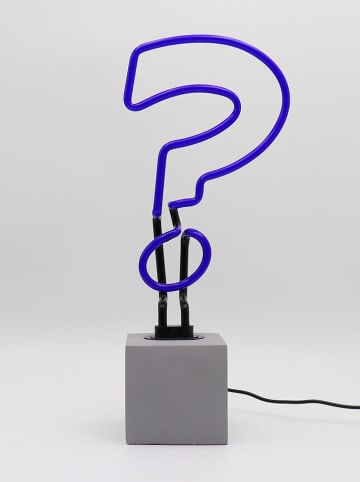 LOCOMOCEAN Dekoracyjna lampa LED "Question Mark" w kolorze niebieskim - 16 x 35 x 9 cm