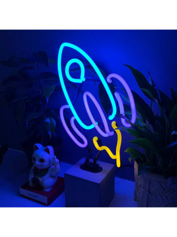 LOCOMOCEAN LED-Dekoleuchte ''Rocket'' in Blau/ Lila/ Gelb - (B)20 x (H)37 x (T)9 cm