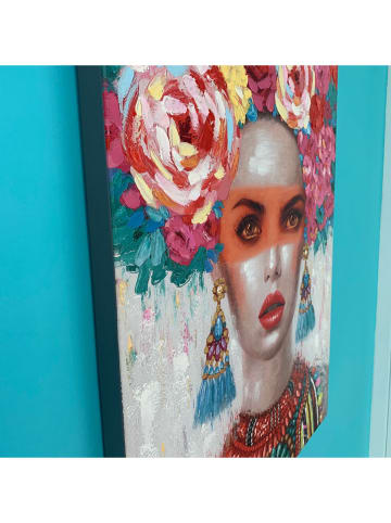 LOCOMOCEAN Leinwandbild ''Woman Floral Headdress'' - (L)90 x (B)70 cm