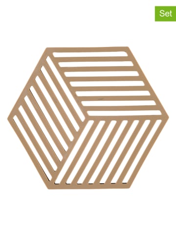 Zone Denmark 2er-Set: Untersetzer "Hexagon" in Camel - (L)16 x (B)14 cm