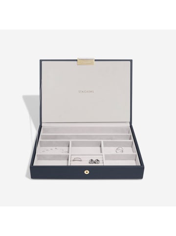 Stackers Schmuckkasten "Classic" in Dunkelblau - (B)25 x (H)18 x (T)4,2 cm