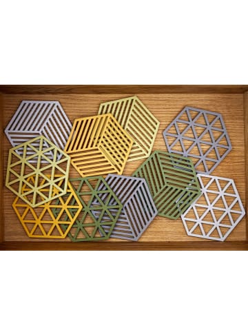 Zone Denmark Onderzetter "Hexagon" lichtgrijs/blauw - (L)16 x (B)0,90 x (H)14 cm