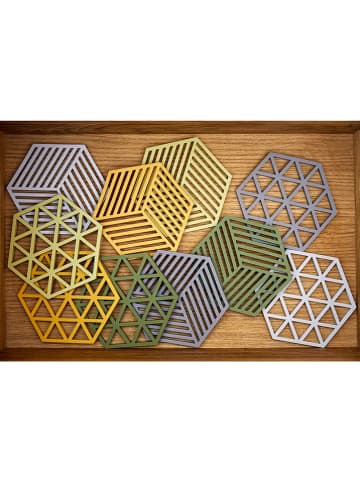 Zone Denmark Onderzetter "Hexagon" lichtgrijs/blauw - (L)16 x (B)0,90 x (H)14 cm