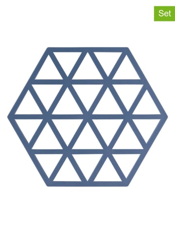 Zone Denmark 2er-Set: Untersetzer "Triangle" in Blau - (L)16 x (B)14 cm