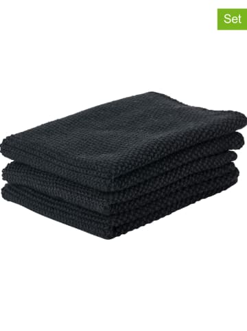 Zone Denmark 3er-Set: Putztücher in Schwarz - (L)27 x (B)27 cm