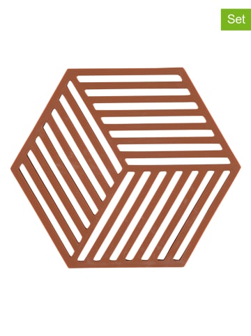 Zone Denmark 2-delige set: onderzetters "Hexagon" terracotta - (L)16 x (B)14 cm