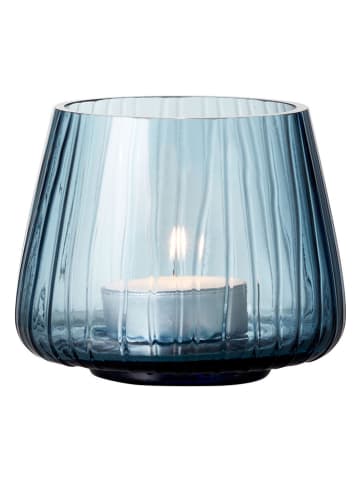 Bitz 2-delige set: theelichthouders "Kusintha" lichtblauw - (H)7,5 cm